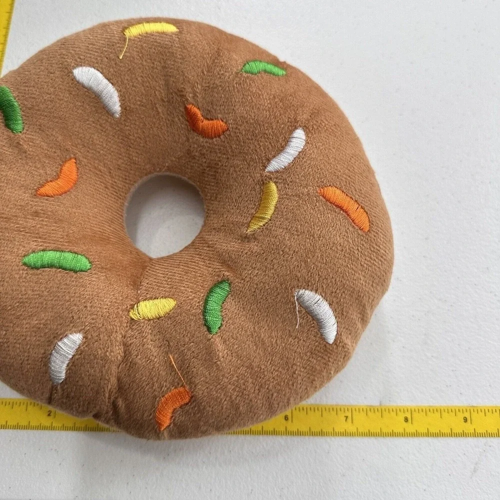 Plush Donut-Shaped‎ Embroidered Sprinkles Doughnut Frosted Stuffed Animal